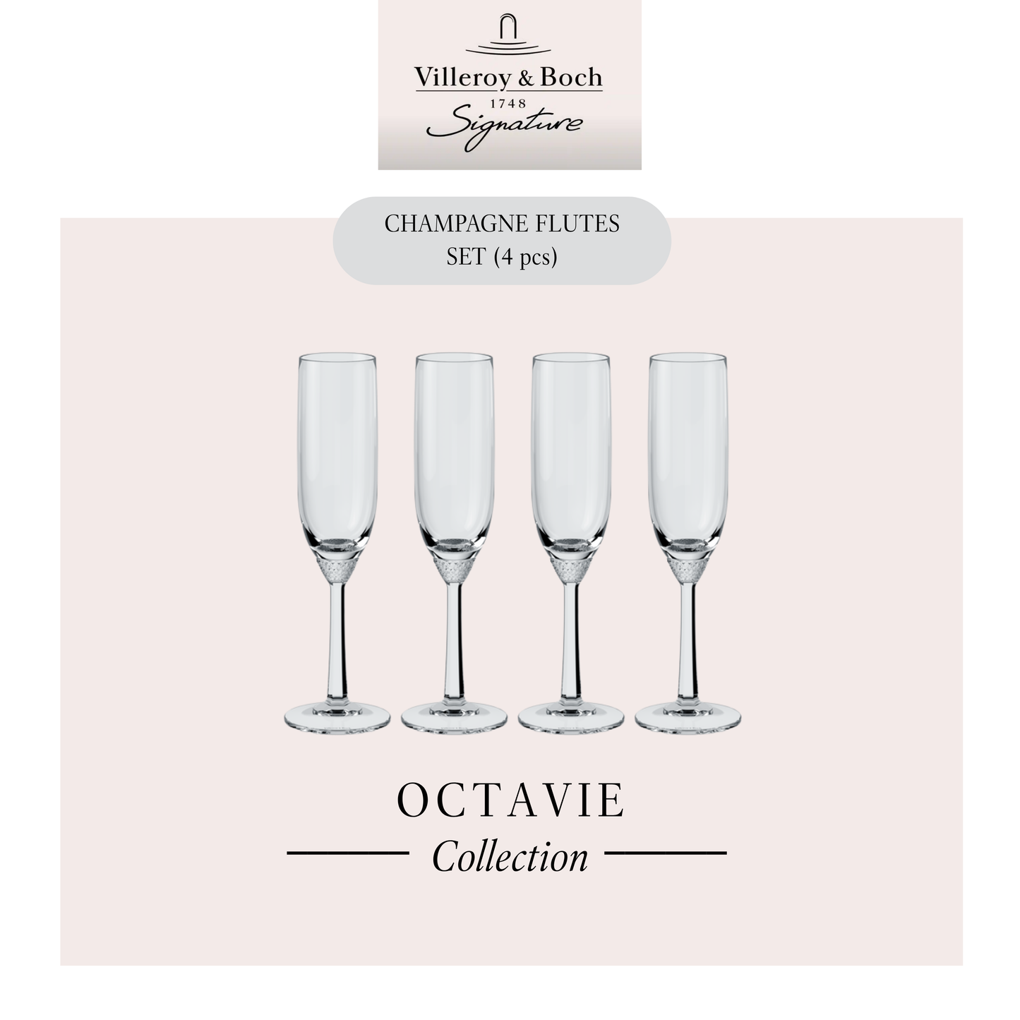 Octavie Champagne flute x4