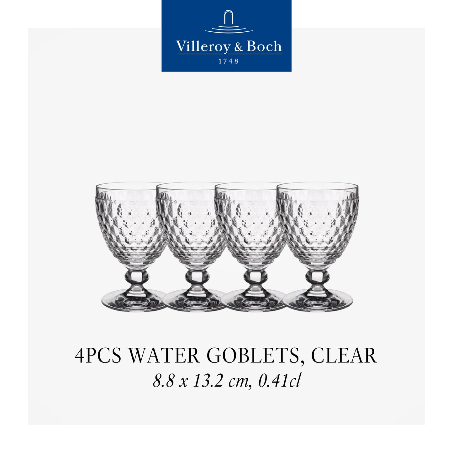 Boston Water Goblet Clear, Box of 4