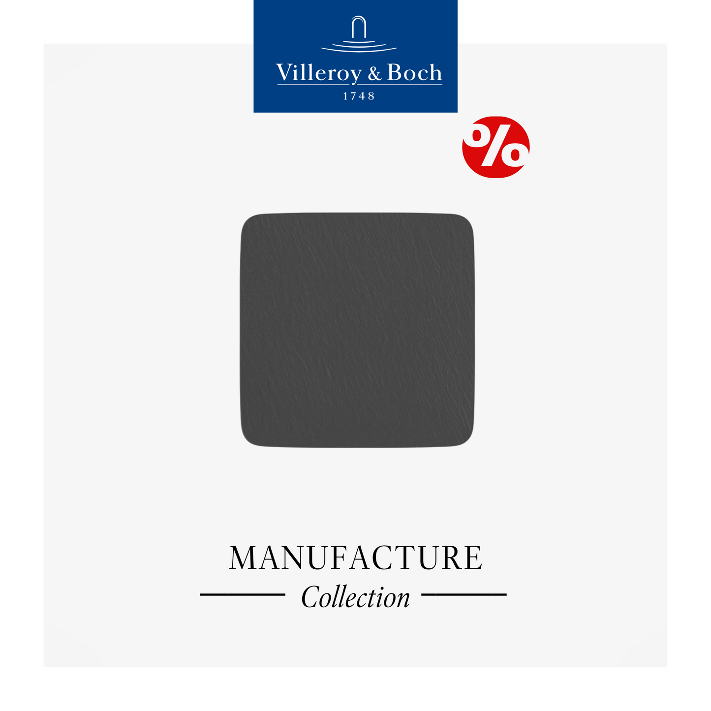 Manufacture Rock Square serving/gourmet plate, 32 cm