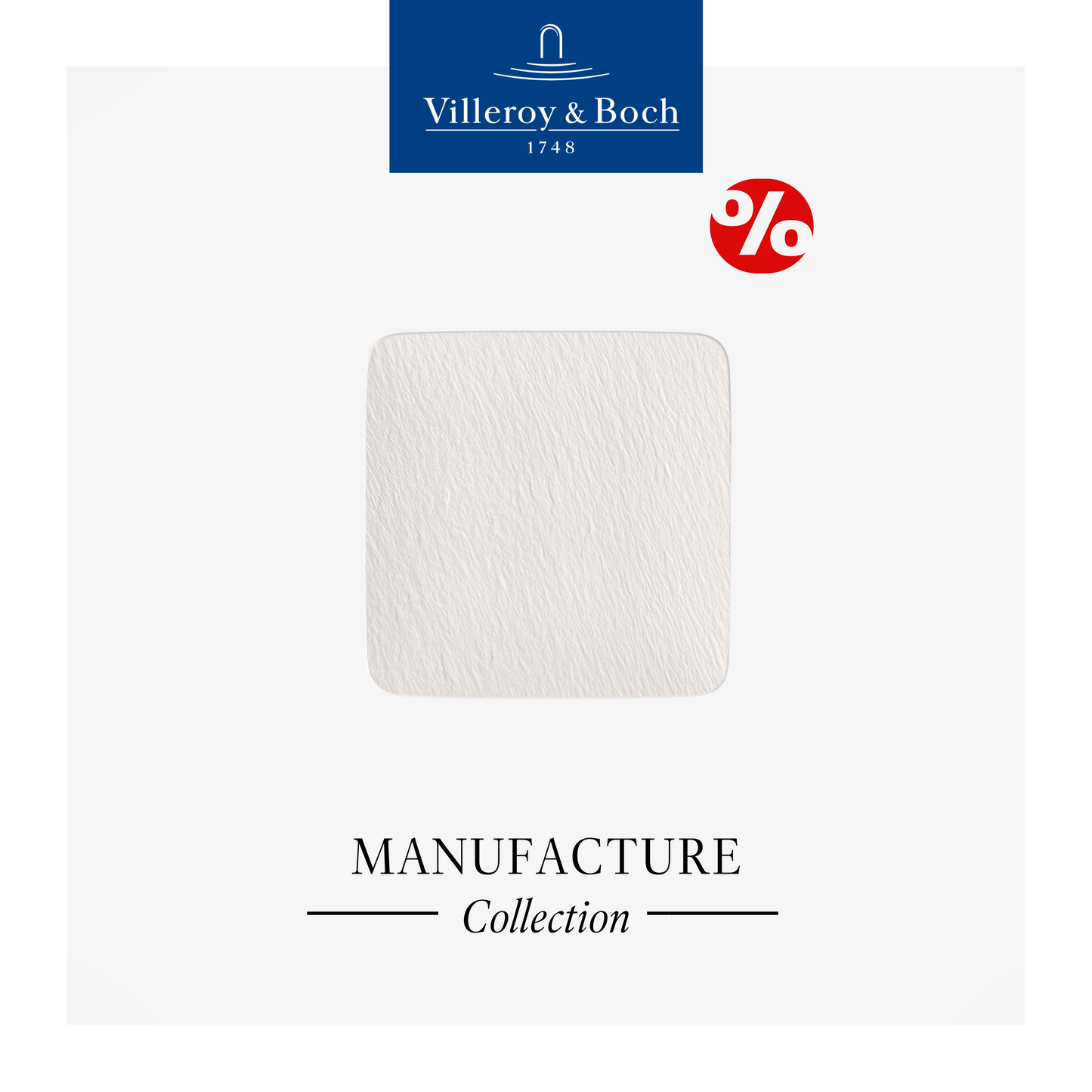 Manufacture Rock Square serving/gourmet plate, 32 cm