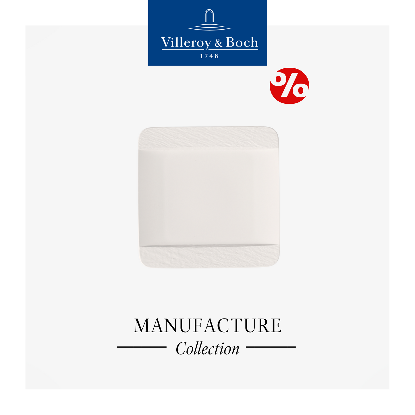 Manufacture Rock Square Flat Plate, 28 cm