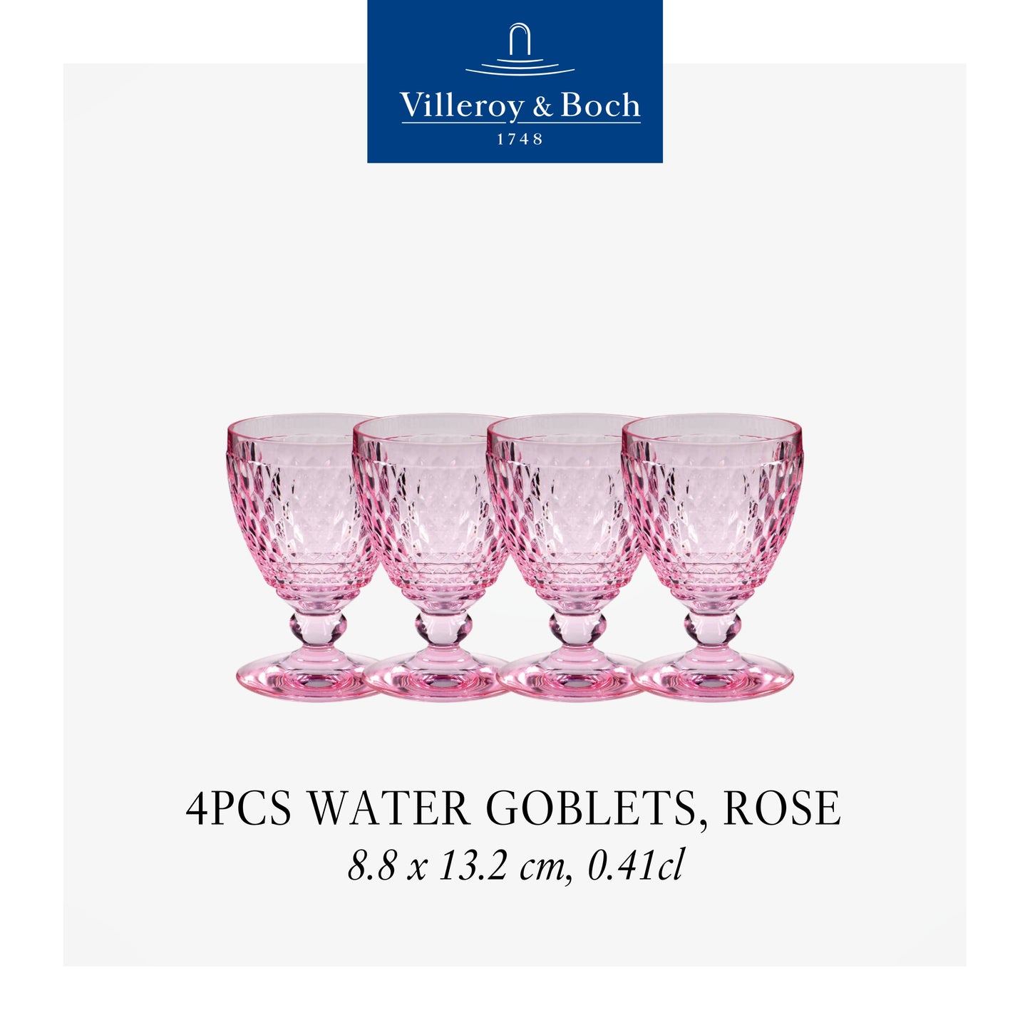 Water Goblet Rose, Box of 4