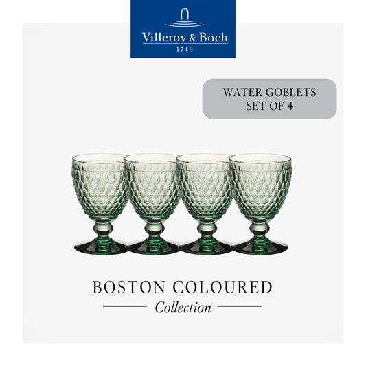 Boston Water Goblet Green, Box of 4