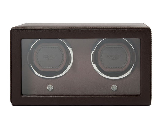 Cub Double Watch Winder with Cover, Brown