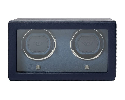 Cub Double Watch Winder with Cover, Navy