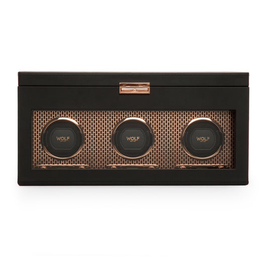 Axis Triple Watch Winder with Storage, Copper