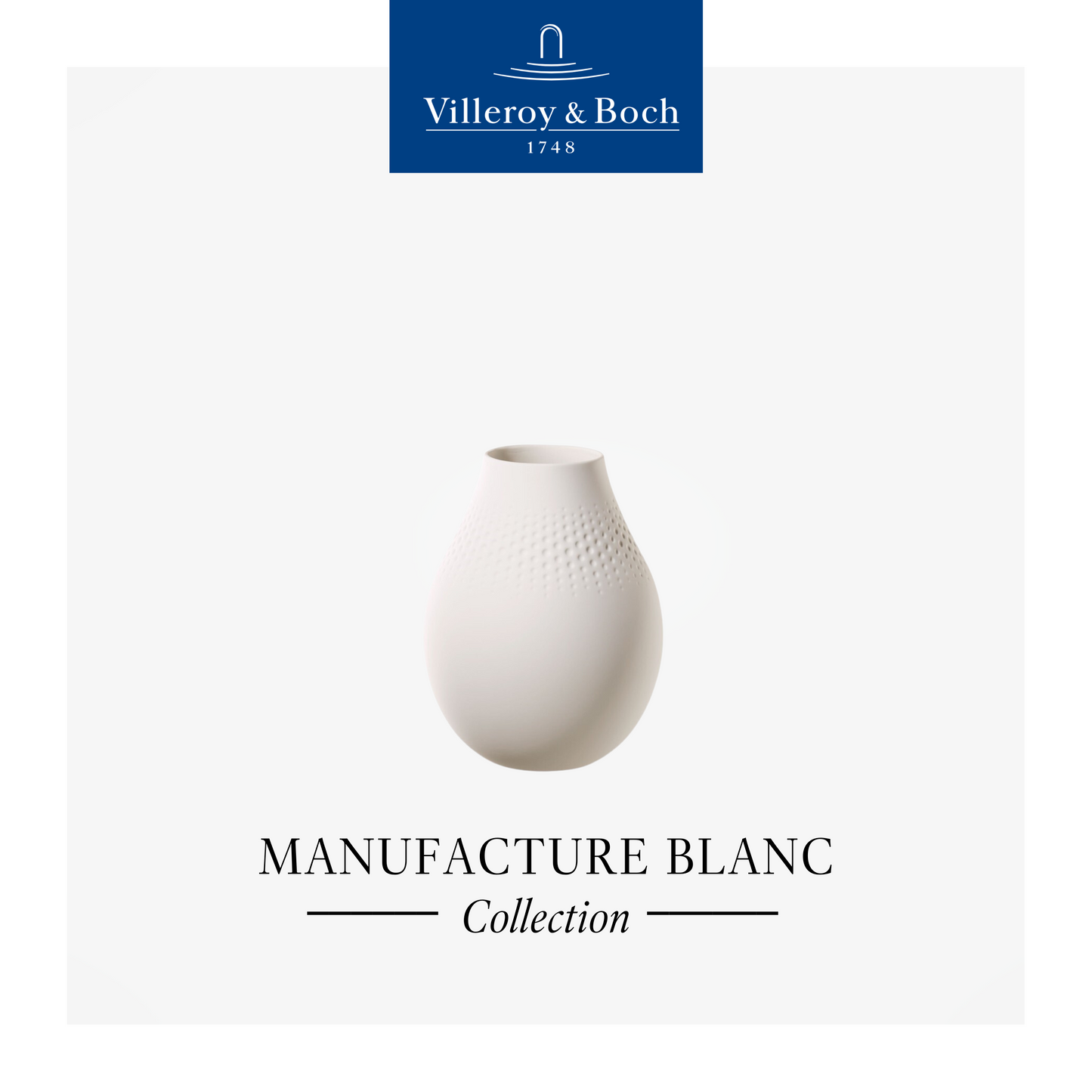 Manufacture Collier Blanc Vase Perle tall 20cm