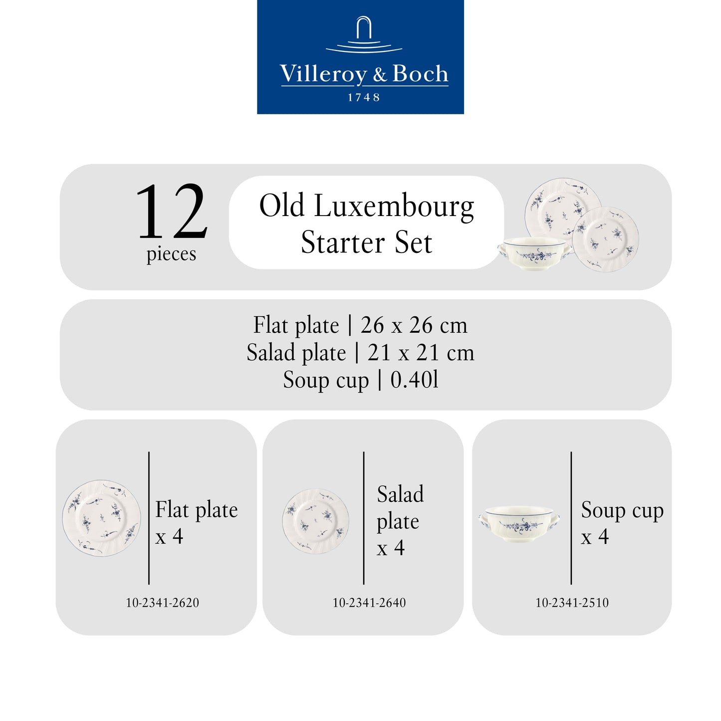 Old Luxembourg - Starter Set for 4 (B)