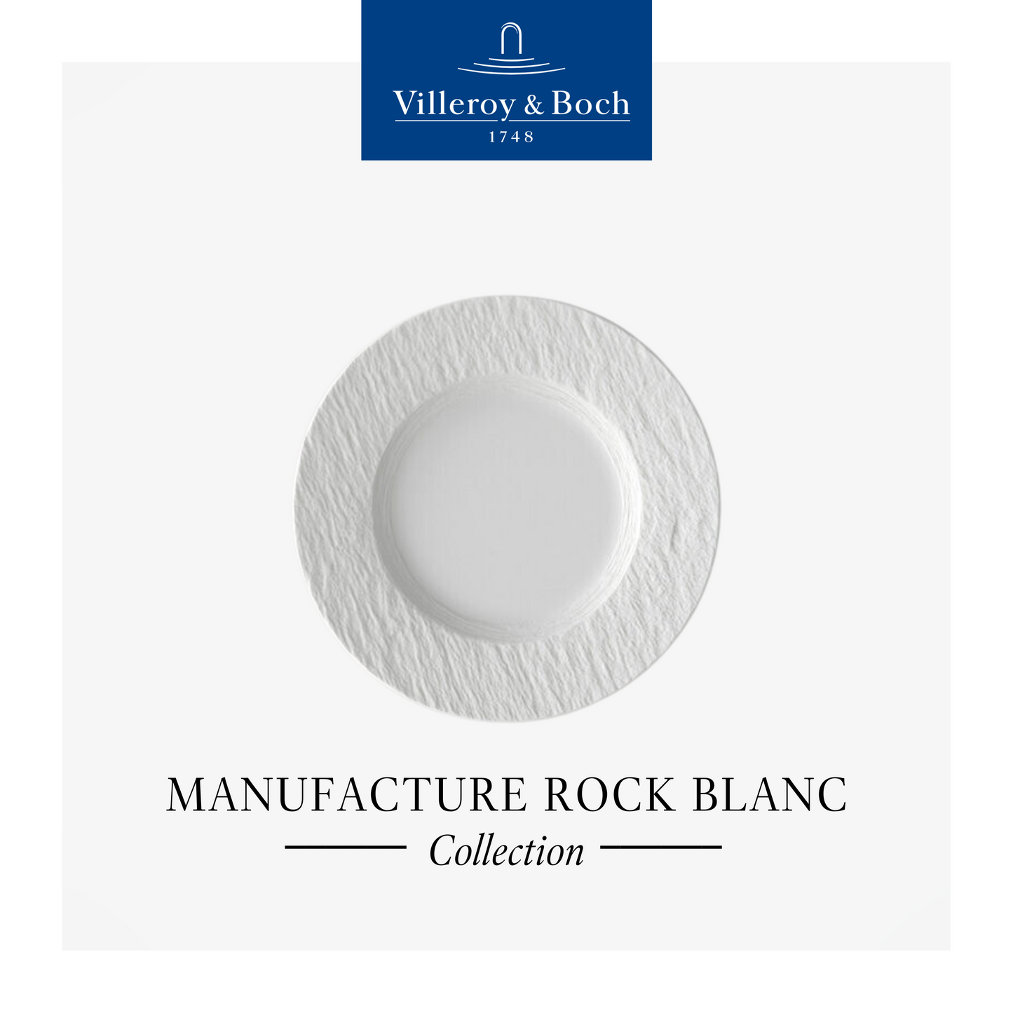 Manufacture Rock Blanc breakfast plate, Box of 6*