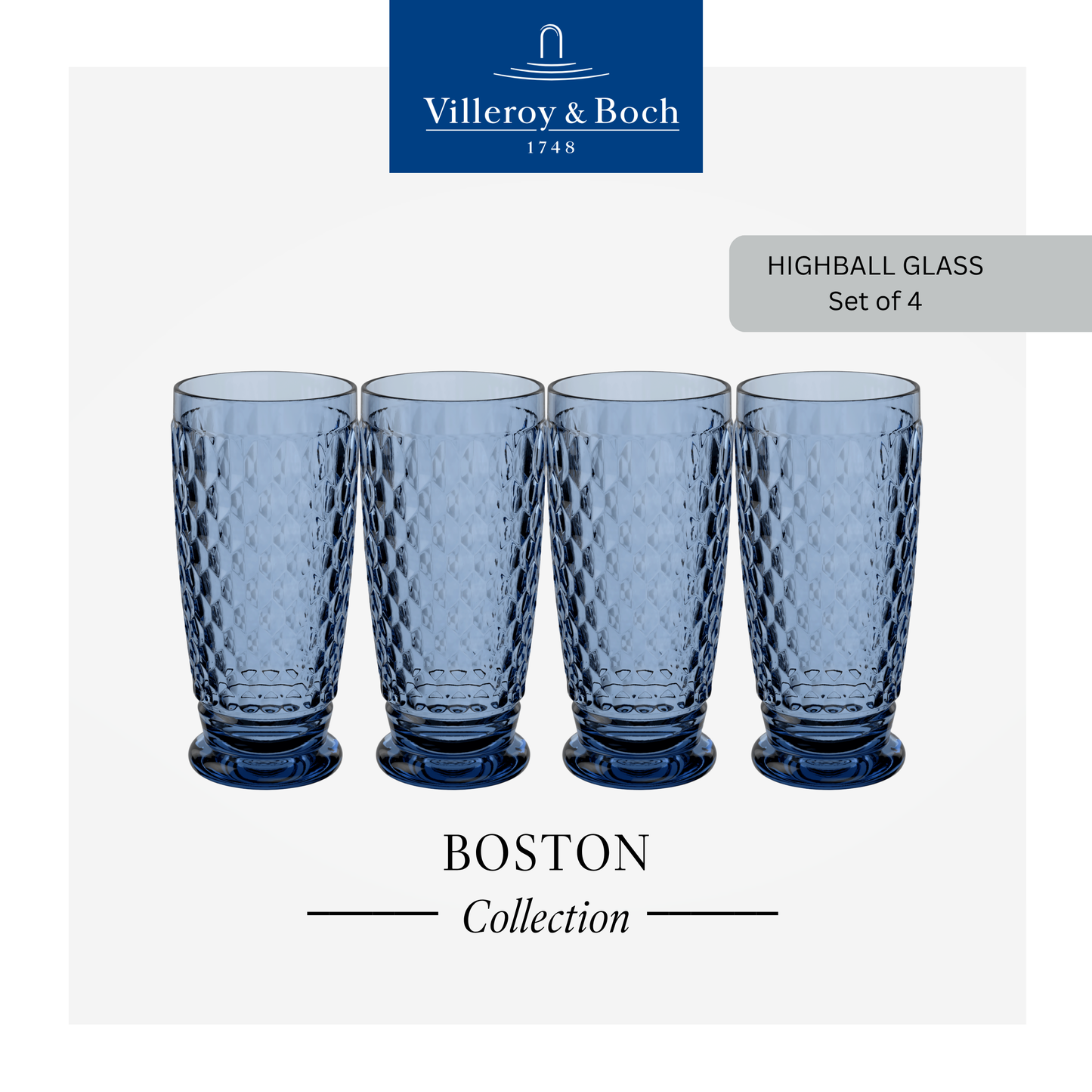 Boston Highball glass, Box of 4