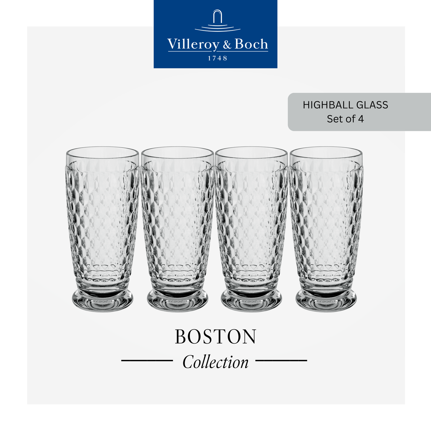 Boston Highball glass, Box of 4