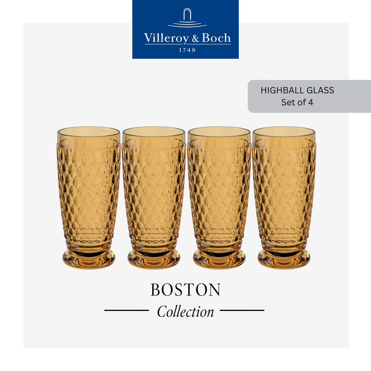 Boston Highball glass, Box of 4