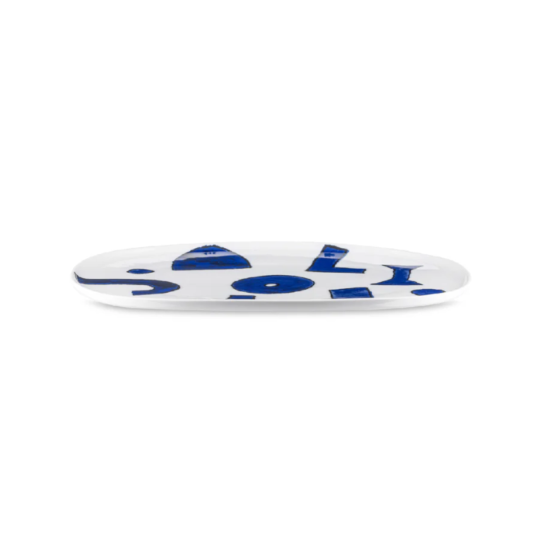 Itsumo - Yunoki ware, Oval serving plate 36cm