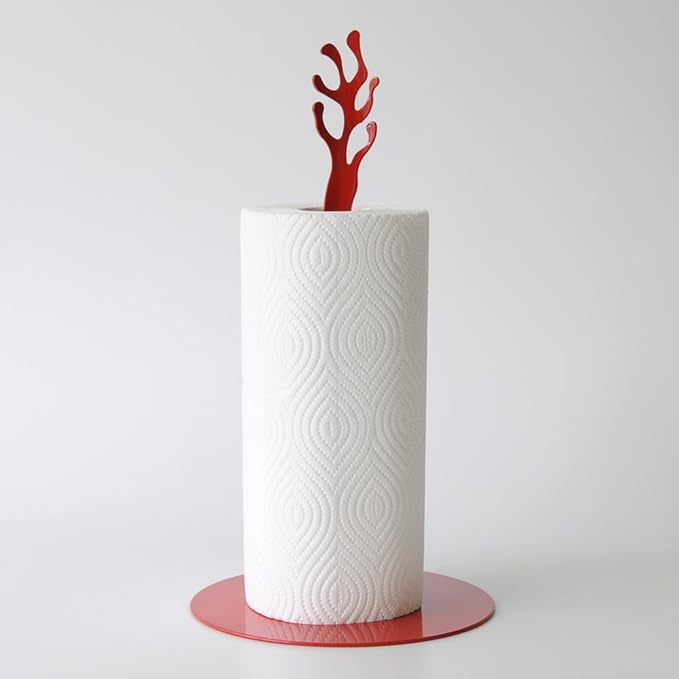 Mediterraneo Design Kitchen Roll Holder, Red