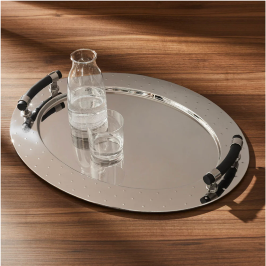 OVAL TRAY WITH HANDLES