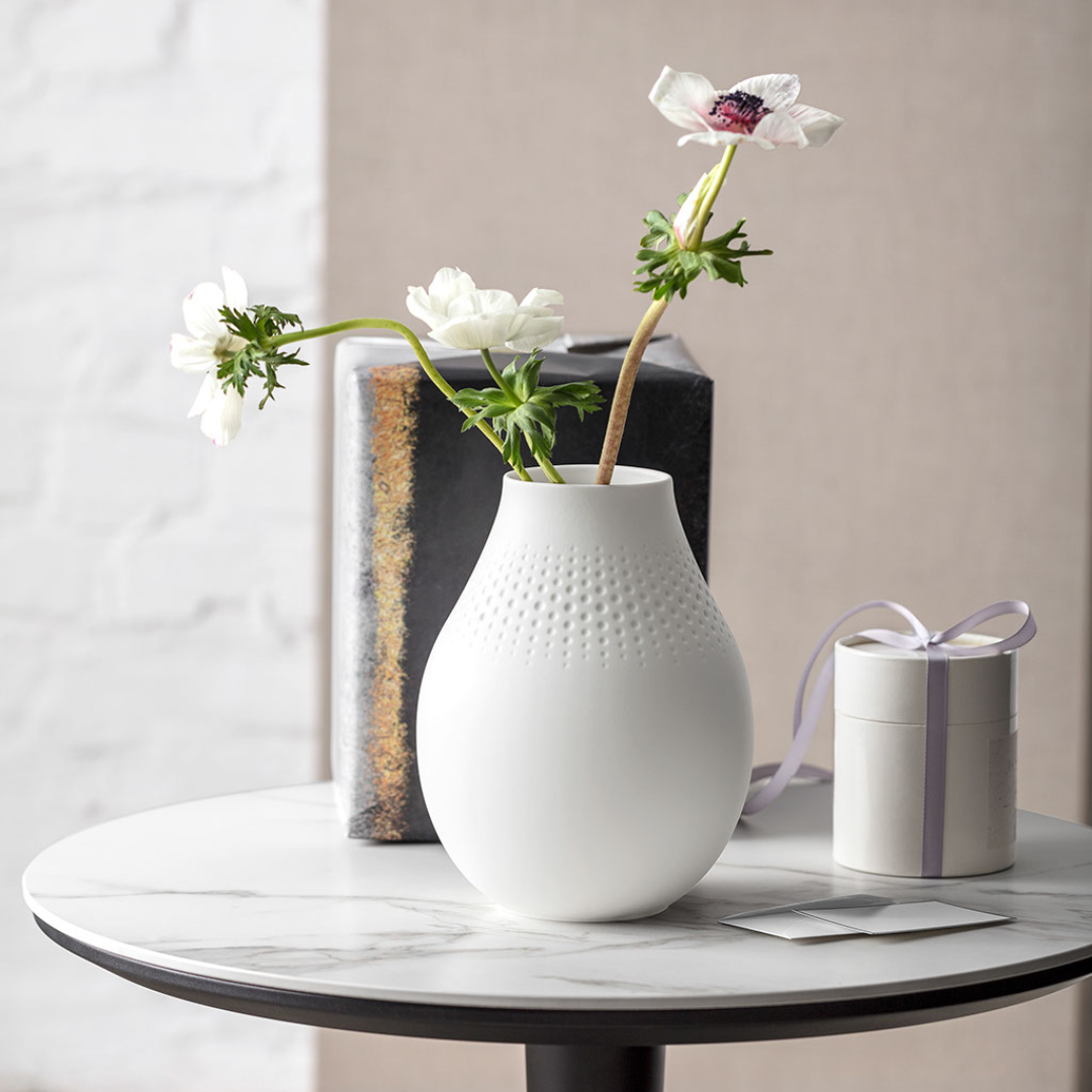 Manufacture Collier Blanc Vase Perle tall 20cm