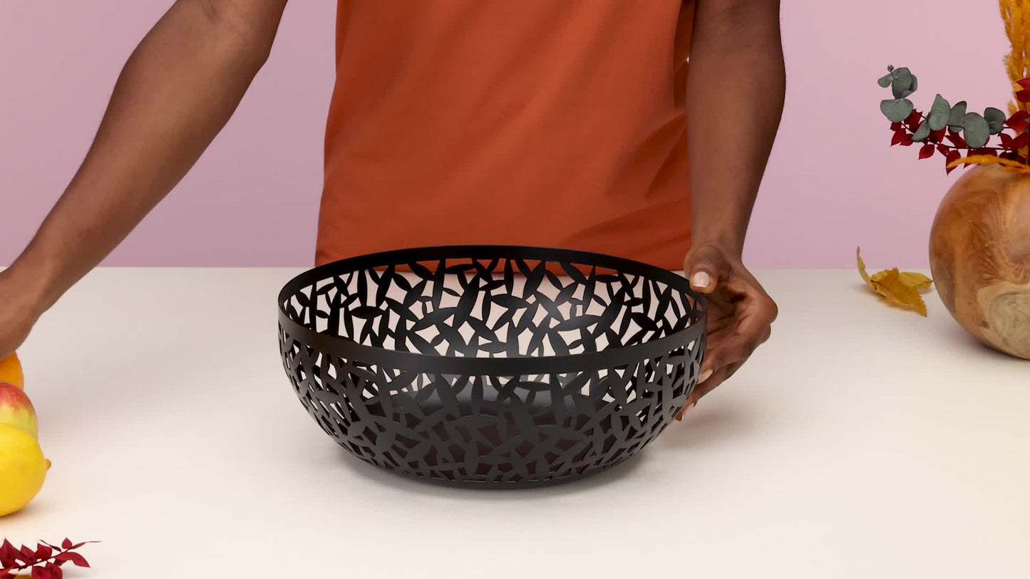 Cactus Fruit Bowl, Black 29 cm