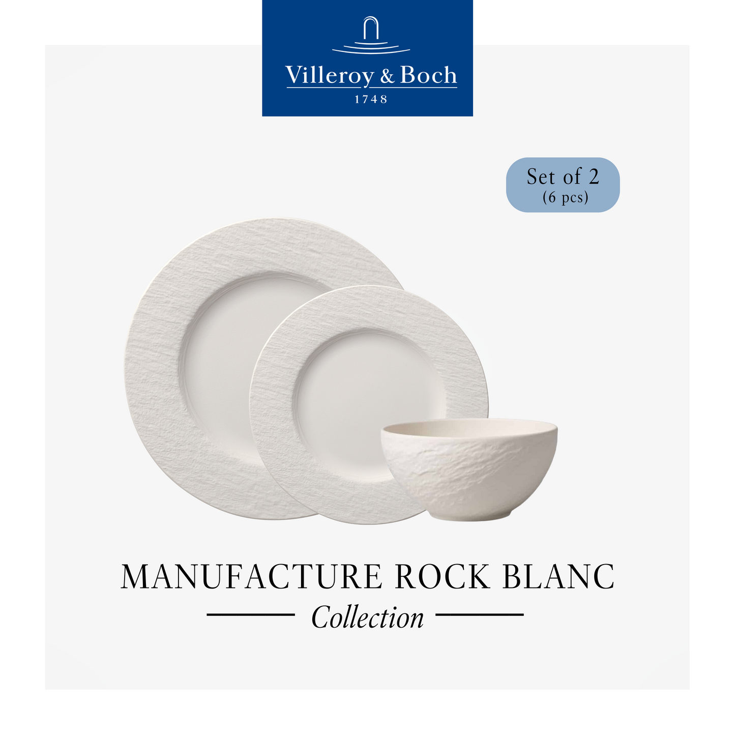 Manufacture Rock Blanc Collection, Set for 2
