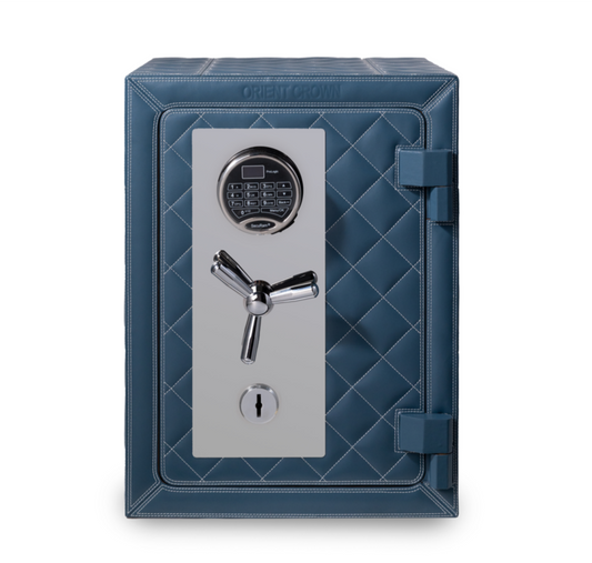 9 Piece Watch Winder Safe Box with 1 Drawer, Blue