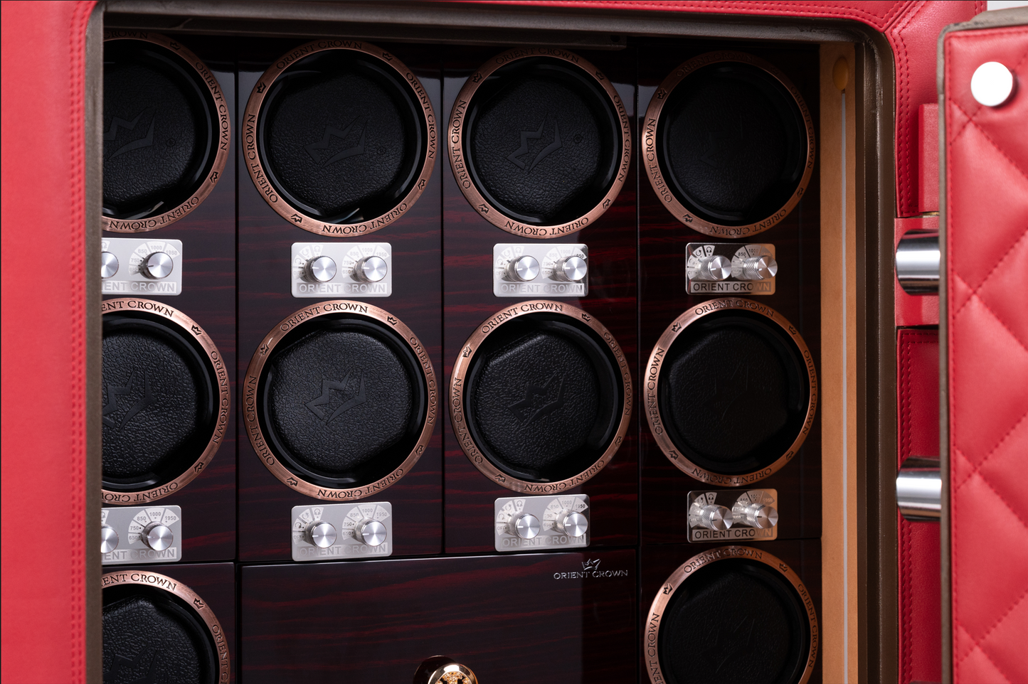 14 Piece Watch Winder with 3 Drawers, Red