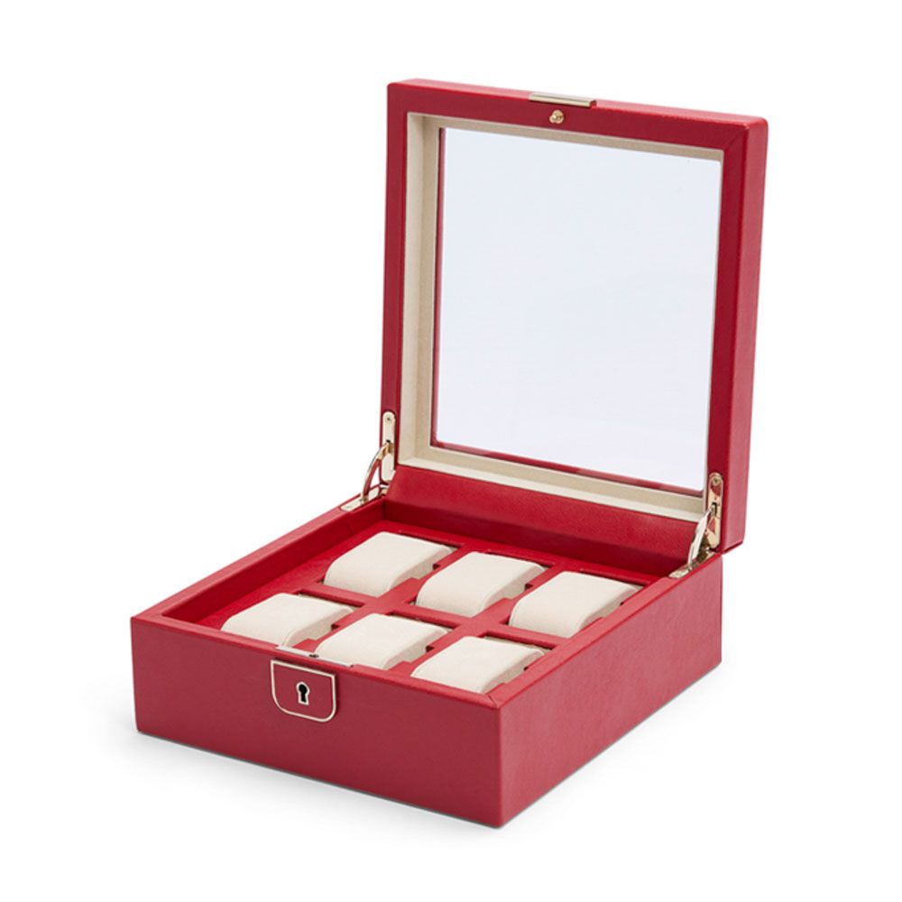 Palermo 6 Piece Watch Box, Red