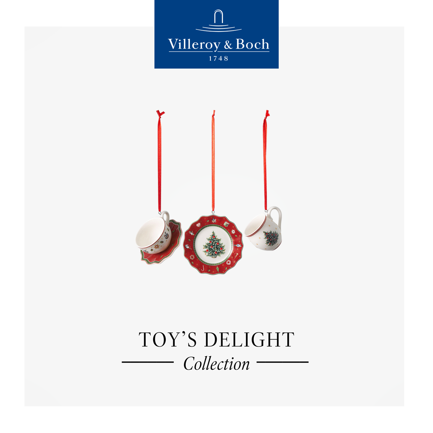 Toy's Delight Christmas ornaments tableware set red, 3pcs