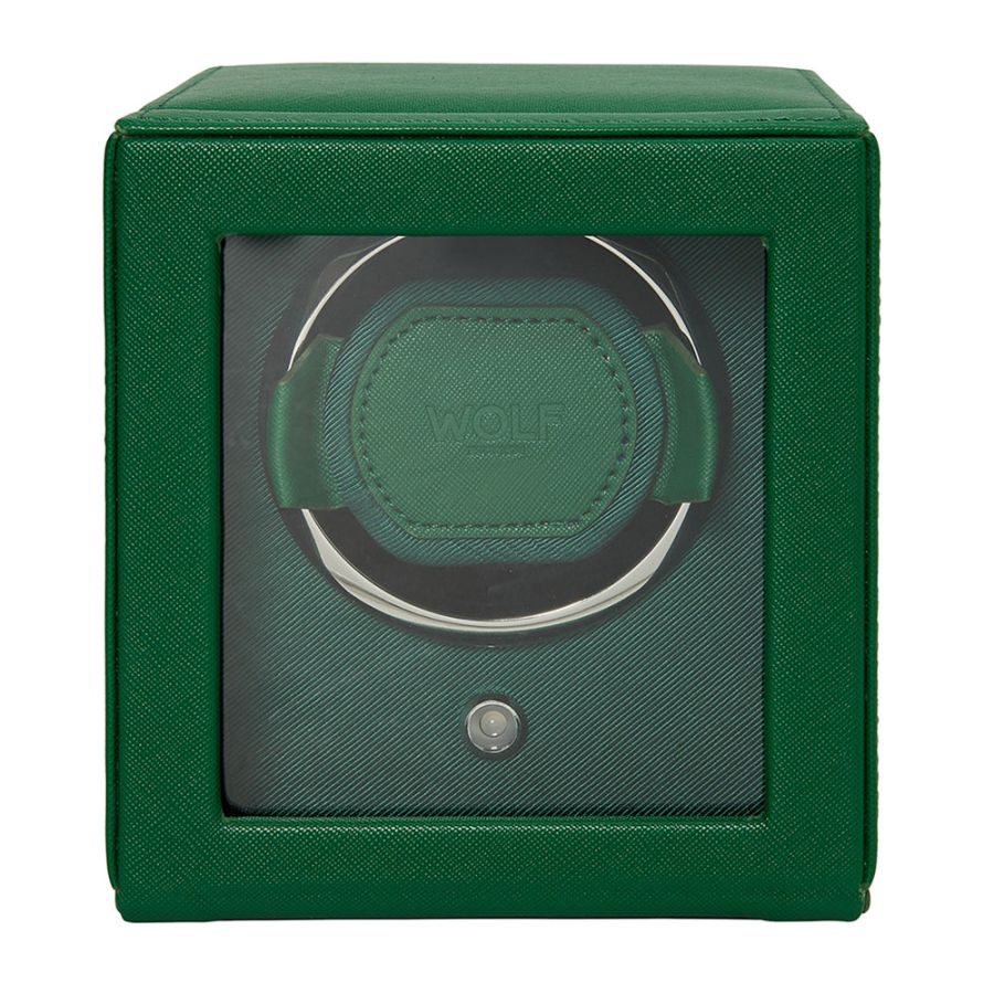 Cub Single Watch Winder With Cover, Green