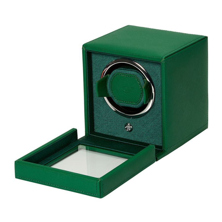 Cub Single Watch Winder With Cover, Green