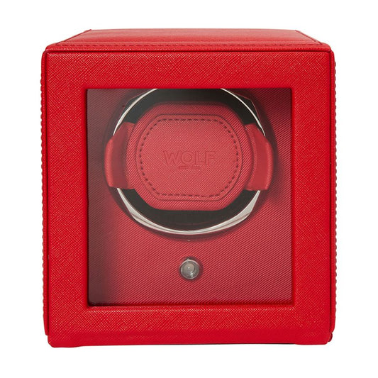 Cub Single Watch Winder With Cover, Red