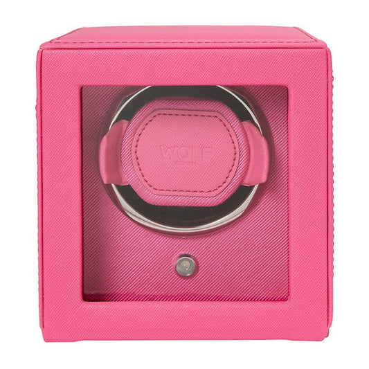 Cub Single Watch Winder With Cover, Pink