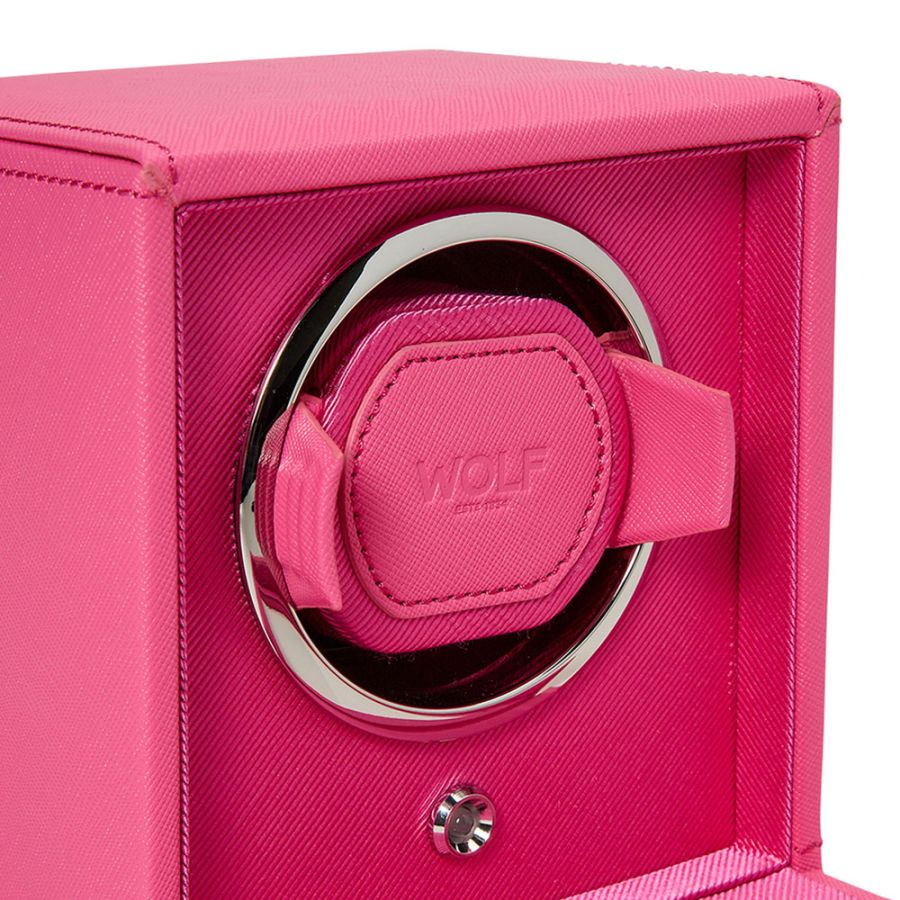 Cub Single Watch Winder With Cover, Pink