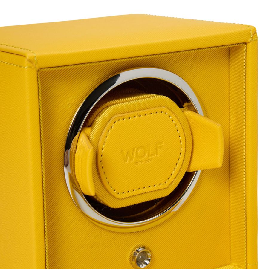 Cub Single Watch Winder With Cover, Yellow