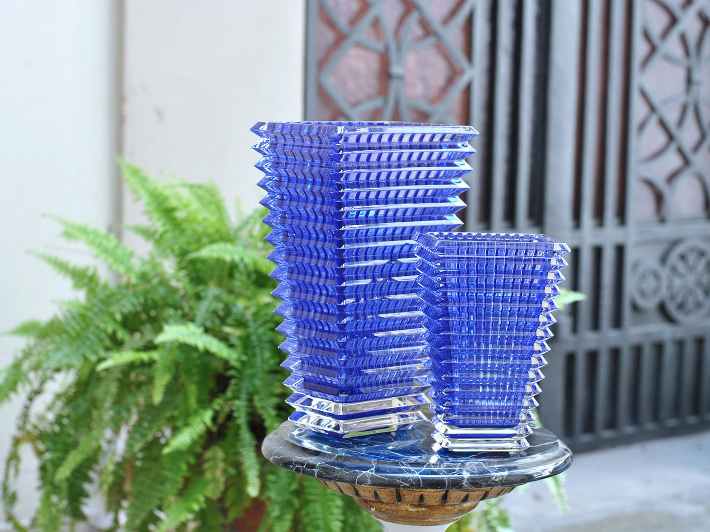 Eye Vase Rectangular, Blue