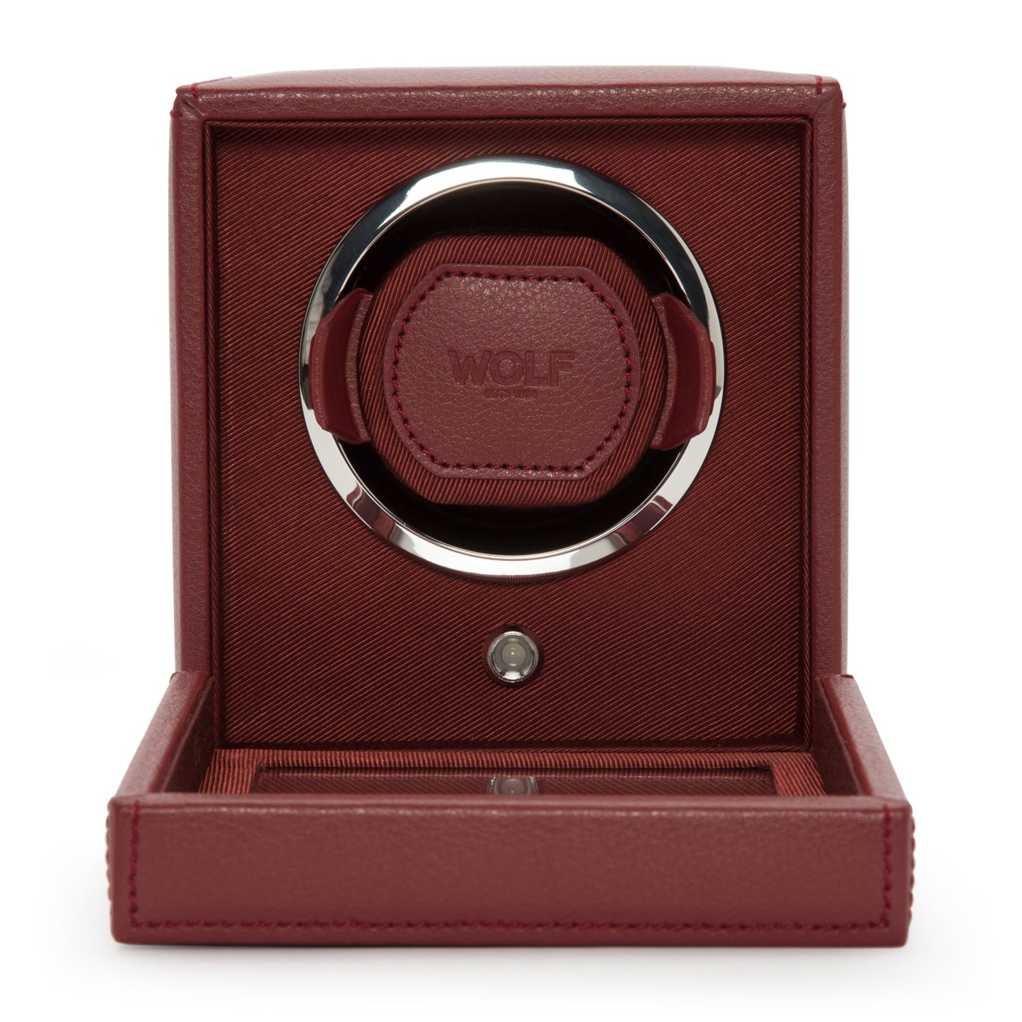 Cub Single Watch Winder with Cover, Bordeaux