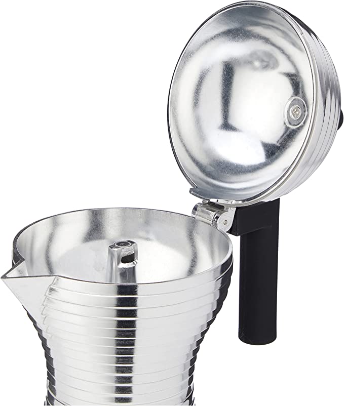 EDM - Caffettiera In Alluminio Da 6 Tazze - Adatta A Induzione - Design Classico
